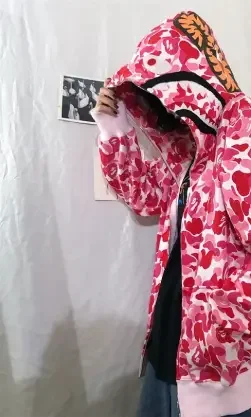 Girl Wear Pink BAPE Hoodie 1